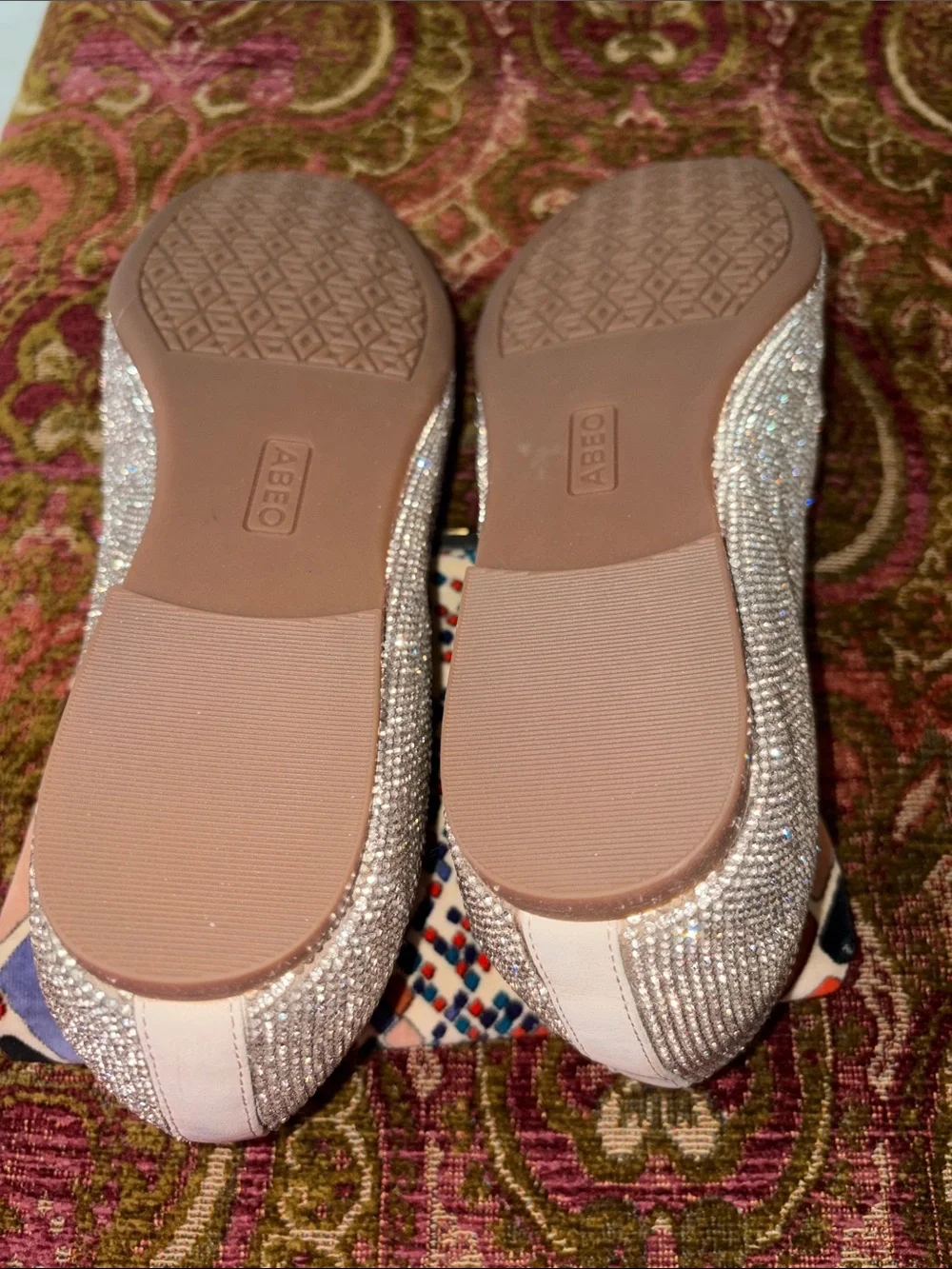 Abeo Crystal-Embellished Pale Pink Ballet Flats